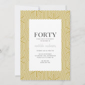 Carte Script moderne et photo géométrique 40e anniversai (Dos)