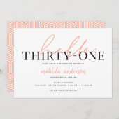 Carte Script moderne et trente et un anniversaire géomét (Devant / Derrière)