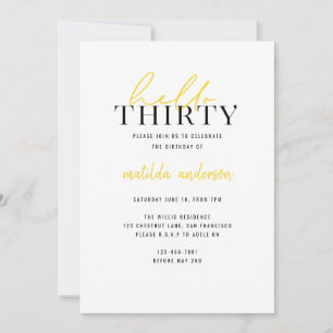 Carte Script moderne et trentième anniversaire géométriq