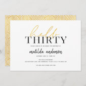 Carte Script moderne et trentième anniversaire géométriq (Devant / Derrière)