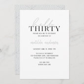 Carte Script moderne et trentième anniversaire géométriq (Devant / Derrière)