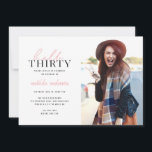 Carte Script moderne et trentième anniversaire géométriq<br><div class="desc">Écriture moderne & invitation géométrique de trentième anniversaire. La couleur du motif du dossier géométrique peut être modifiée.</div>