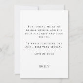 Carte Script moderne futur Mme Fête des mariées Merci (Dos)