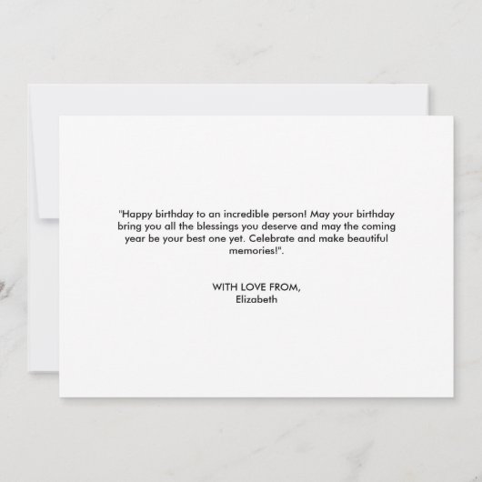 Carte Script moderne Joyeux anniversaire personnalisé ca (Dos)