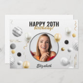 Carte Script moderne Joyeux anniversaire personnalisé ca (Devant / Derrière)