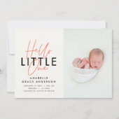 Carte Script moderne photo bonjour petit un (Devant)