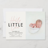 Carte Script moderne photo bonjour petit un (Devant)