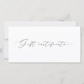 Carte Script moderne Plain Business Logo Certificat cade (Devant)