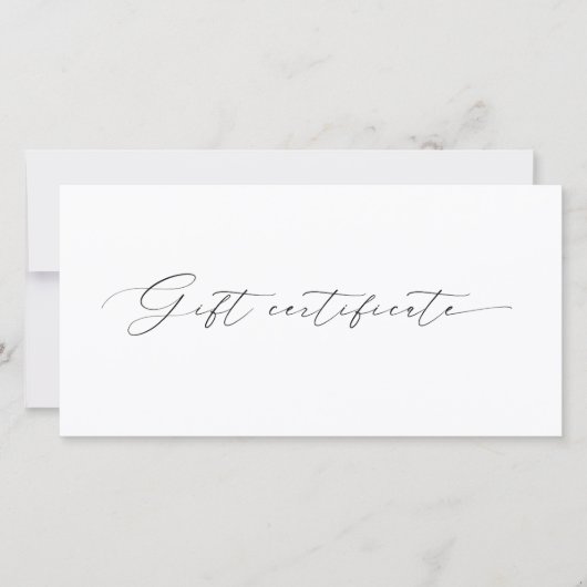 Carte Script moderne Plain Business Logo Certificat cade (Devant)