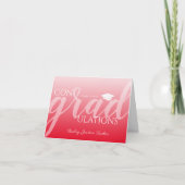 Carte Script moderne Red Graduation Félicitations (Devant)