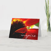 Carte Script moderne rouge Gerber Daisy Flower Inspire (Devant)