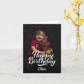 Carte Script moderne simple et photo | Joyeux anniversai (Fleur jaune)