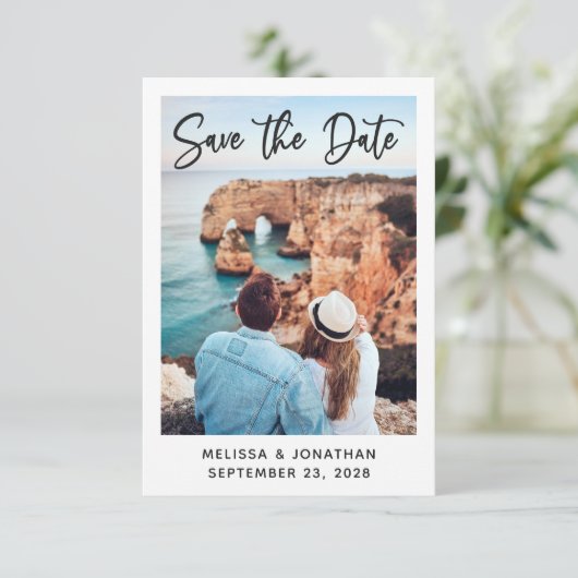 Carte Script moderne simple photo élégante enregistrer l (Debout devant)