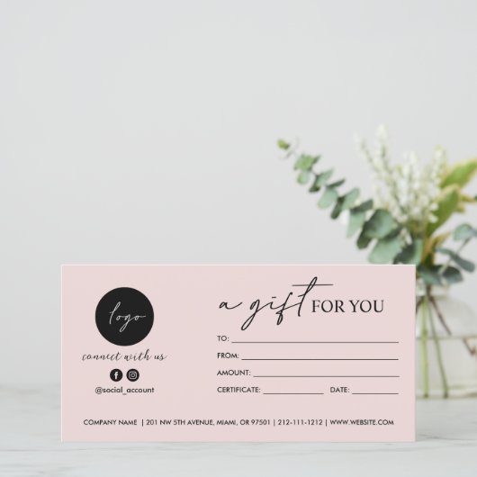 Carte Script moderne UN CADEAU POUR VOUS LOGO SOCIAL ICO (Debout devant)