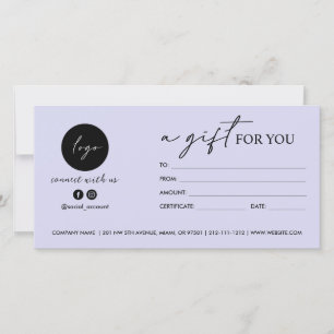 Carte Script moderne UN CADEAU POUR VOUS LOGO SOCIAL ICO