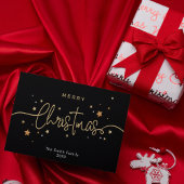 Carte Script Noël et photo intérieure Black Holiday