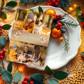 Carte Script photo à thème Noël Botanique Holly