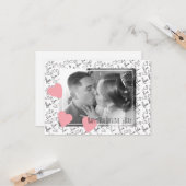 Carte Script photo de coeurs dessinés à la main pour la  (Devant/Arrière en situation)