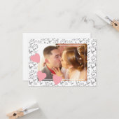 Carte Script photo de coeurs gribouillés pour la Saint-V (Devant/Arrière en situation)