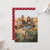 Carte Script Photo Joyeux Noël Plus Joyeux Ensemble (Devant/Arrière en situation)