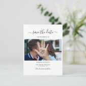 Carte Script photo moderne simple Enregistrer la date (Debout devant)