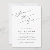 Carte Script Simple Élégant Mariage Moderne Enregistrer  (Devant)