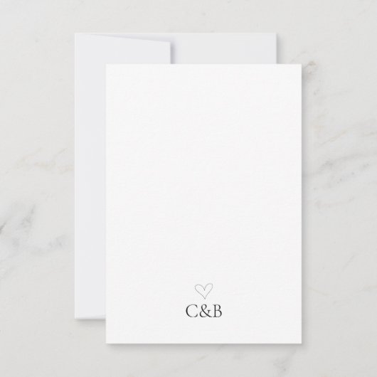 Carte Script simple Enregistrer la date Monogramme Invit (Dos)