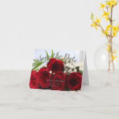 Carte Script simple - roses rouges Enregistrer la date (Fleur jaune)