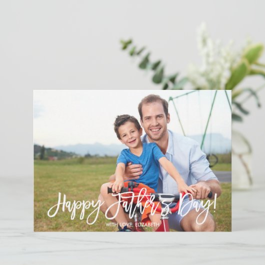 Carte Script tendance | Photo fête des pères (Debout devant)