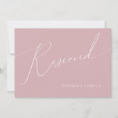 Carte Script Whimsical | Panneau réservé Rose Dusty (Devant)