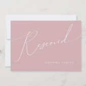 Carte Script Whimsical | Panneau réservé Rose Dusty (Dos)