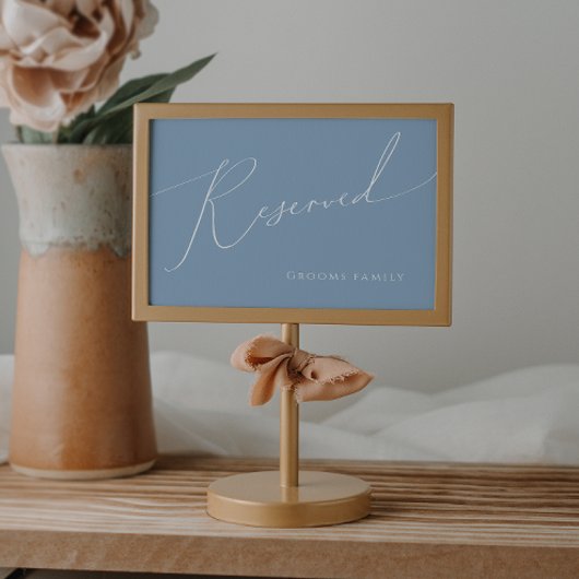 Carte Script Whimsical | Symbole Dusty Blue Réservé
