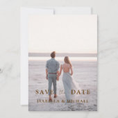 Carte Scripts Brown Modernes Photo Mariage Enregistrer L (Devant)