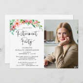 Carte Scripts photo florale tropicale de la fête de retr (Devant / Derrière)