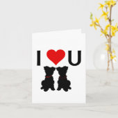 Carte Scruffy Mutts "I Love U" Folded Valentine's Card (Fleur jaune)
