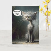 Carte Scruffy Street Chat pour Humour d'anniversaire (Fleur jaune)