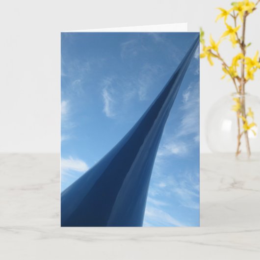 Carte Sculpture bleue moderne (Fleur jaune)