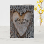 Carte sculpture de coeur d'arbre pour anniversaire (Fleur jaune)