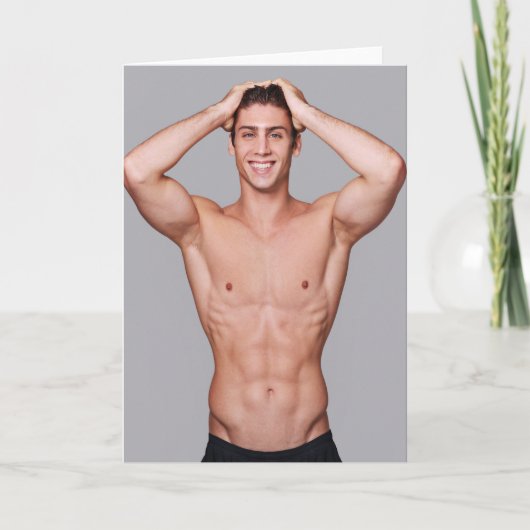 Carte Sculptured Smile Hot Guy Greetings Card (Devant)