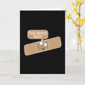 Carte Se Bien Bientôt Plâtre Et Visage Drôle (Fleur jaune)