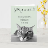 Carte Se Marier Le Mariage L'Humour Félin (Fleur jaune)