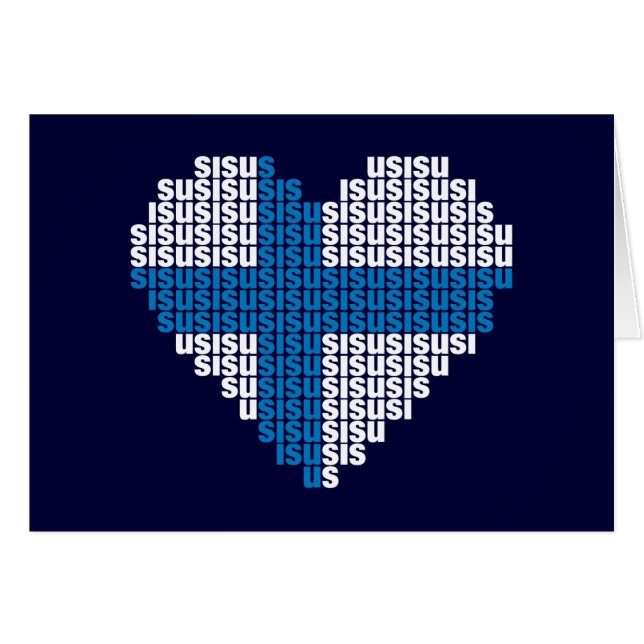 Carte se pliante de coeur de Sisu (Devant horizontal)