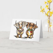 Carte Se précipiter les teckels tachetés (Fleur jaune)