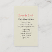 Carte se reposante d'entreprise de services (Dos)