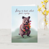 Carte Se sentir mieux après une blessure Calin avec des  (Fleur jaune)