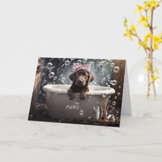 Carte Se sentir mieux mignon Lab Puppy dans un Spa