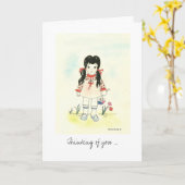 Carte Se sentir mieux petite fille (Fleur jaune)