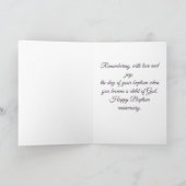 Carte Se souvenir du jour de votre baptême, Croix et Ros (Intérieur)