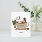 Carte Se tremper avec du café (Debout devant)