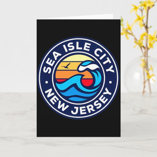 Carte Sea Isle City New Jersey Nj Nautical Waves 5 T Shi (Fleur jaune)
